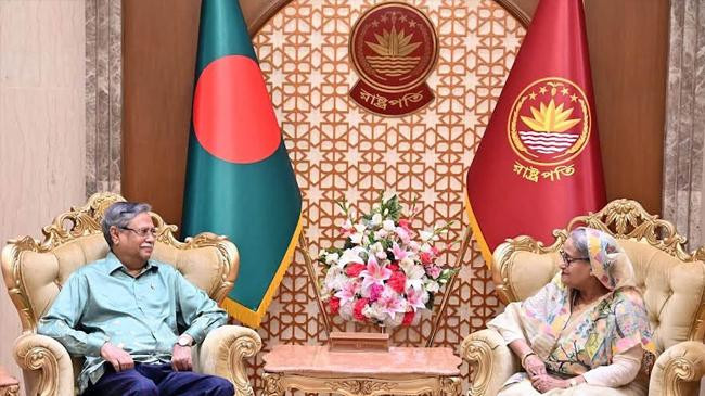 courtesy meeting of the prime minister with the president at bangabhaban