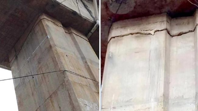 cracks in pillars of flyover in chittagong