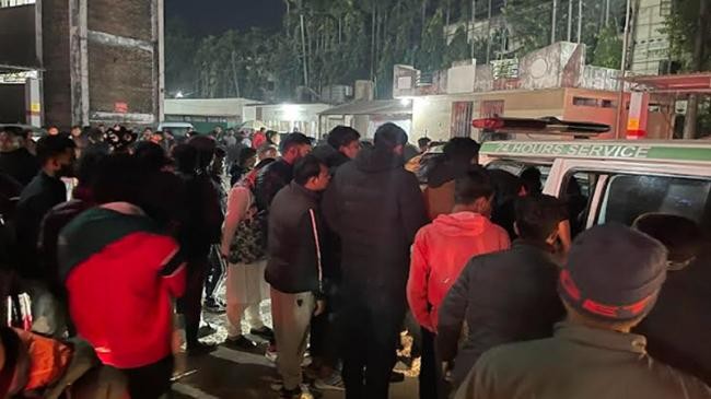 crowd in hospital