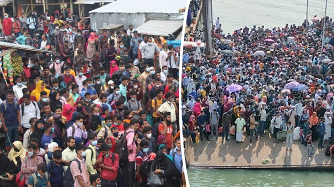 crowds on lockdown ferry 1