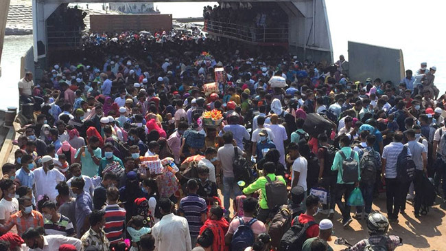 crowds shimulia ferry terminal