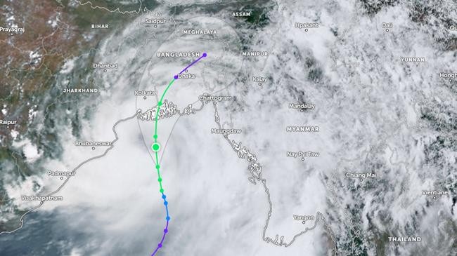 cyclone remal satellite image