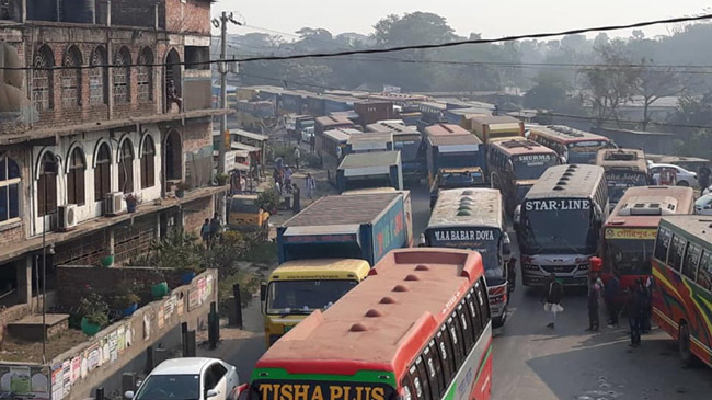dhaka tangail highway traffic jam