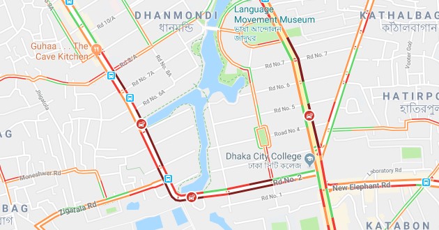 dhanmondi road 3 a gogle map