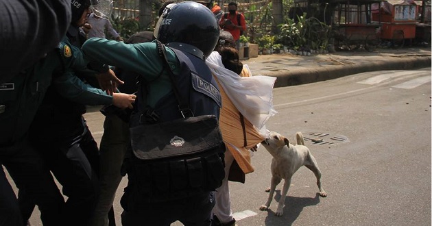 dog against police