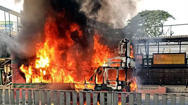 fire in bus 3