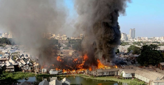 fire in karail slum