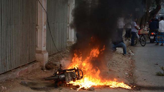 fire in motorcycle