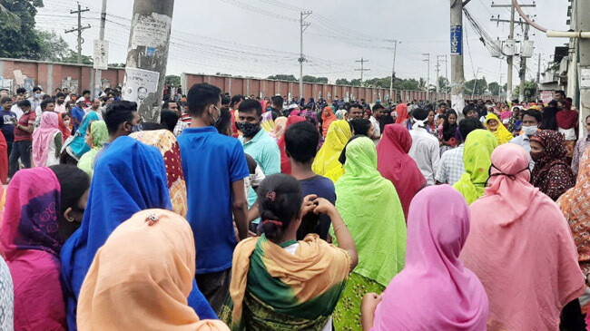 garment worker gazipur road blocked home