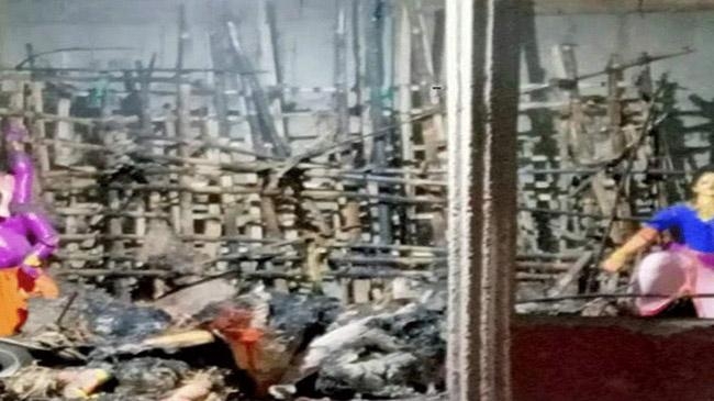 gopalgonj kotalipara durga idol burned