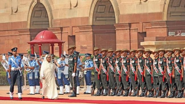 grand welcome to prime minister sheikh hasina at rashtrapati bhavan