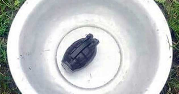 grenade recovered from the pond