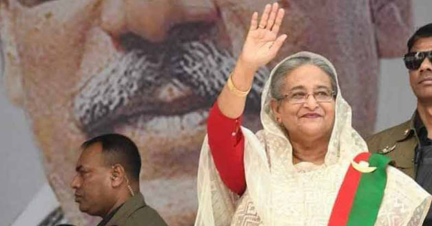 hasina at rally in dhaka