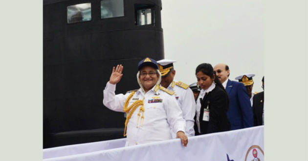 hasina while inagurating submarine