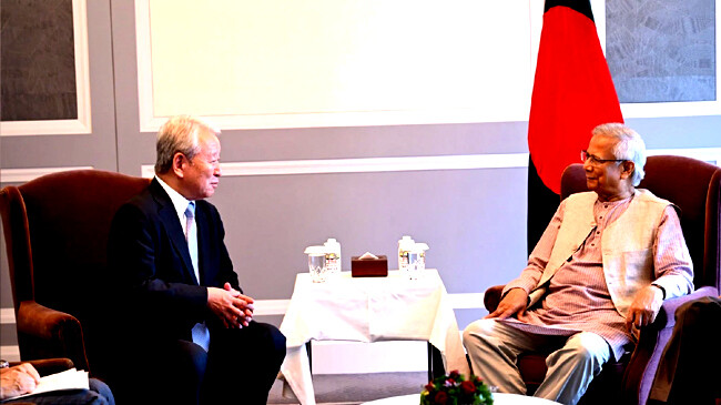jica president dr tanaka akihiko met with chief adviser professor muhammad yunus
