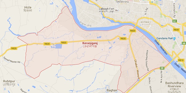 keraniganj map