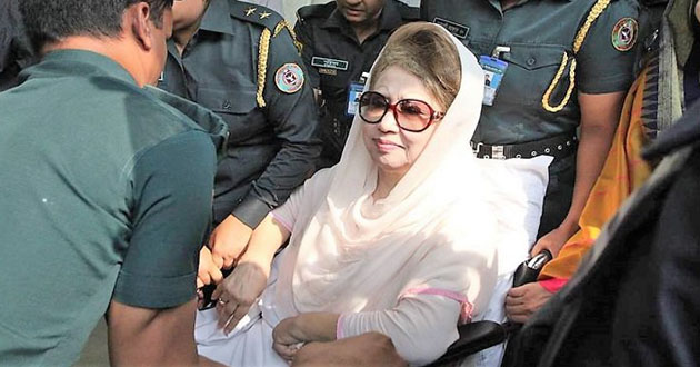 khaleda zia in wheel chair