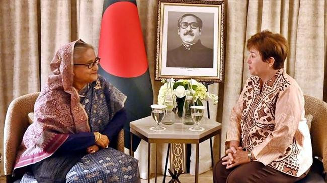 kristalina georgieva and sheikh hasina