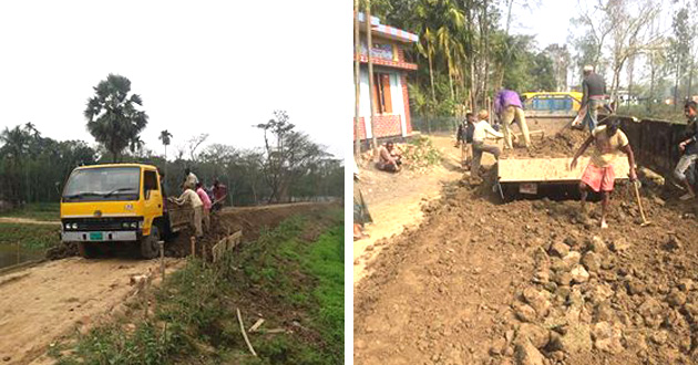 locals in road repair