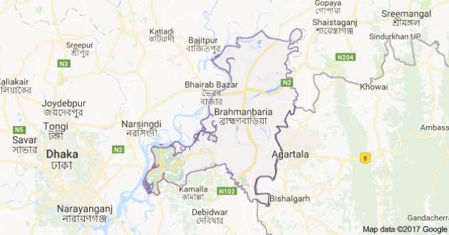 map of brahmanbaria