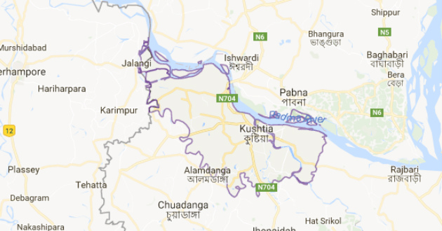 map of kushtia