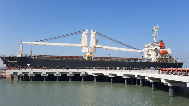 matarbari sea port first ship