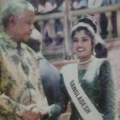 miss bangladesh sathi with nelson mandela