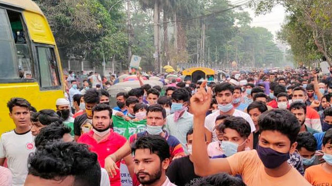 new market dhaka protest locdown