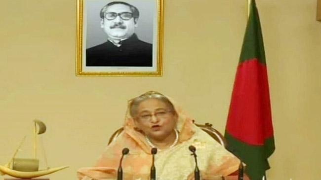 pm hasina address nation corona 14th days