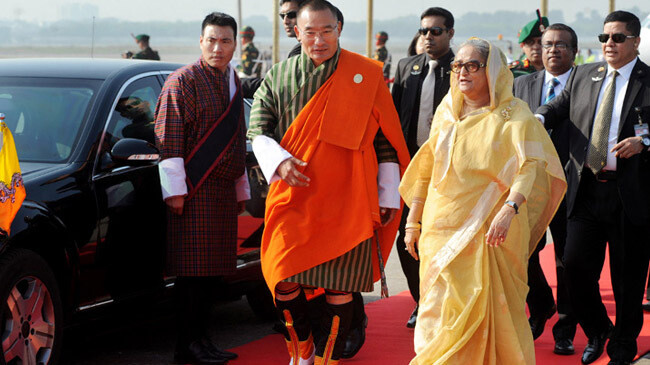 pm hasina and bhutan king