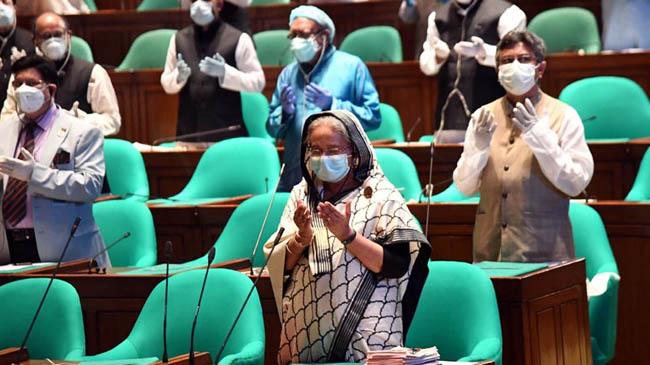 pm hasina in perlament 2 18 4 2020
