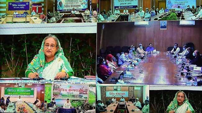 pm hasina on vedio confarence