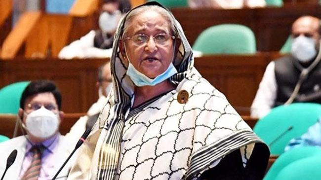pm hasina parlament during cv 19