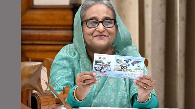 pm hasina releases postage stamps on smart bangladesh