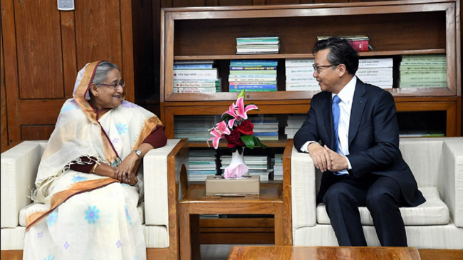 pm hasina with china ambassador