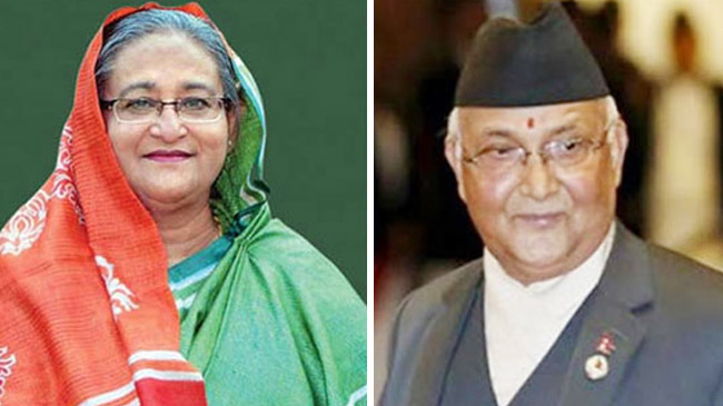 pm hasina with nepal pm oli