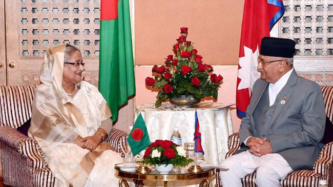 pm hasina with nepal pm oli1
