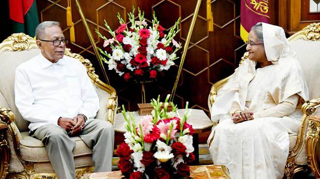 pm hasina with president hamid