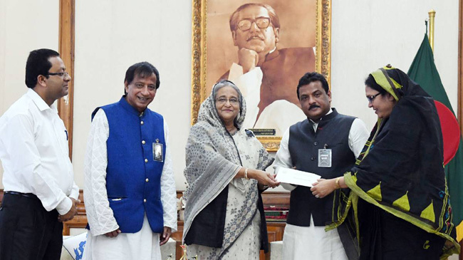 pm sheikh hasina gave money to organization