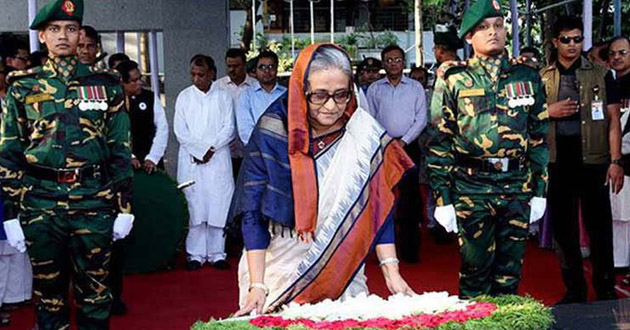 pms respect at the portrait of bangabandhu 2