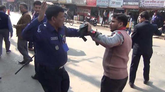 police hit police