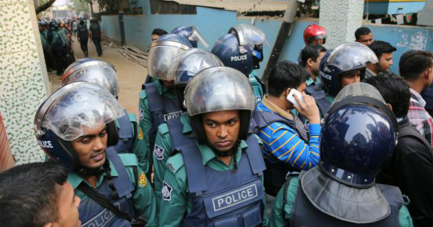 police in action at ashkona