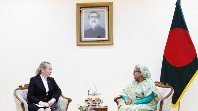prime minister sheikh hasina held a meeting with swedish foreign minister diana jans