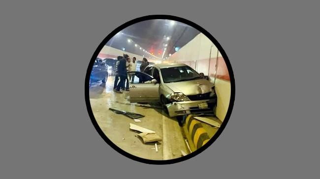 private car hit by bus inside bangabandhu tunnel 4 injured