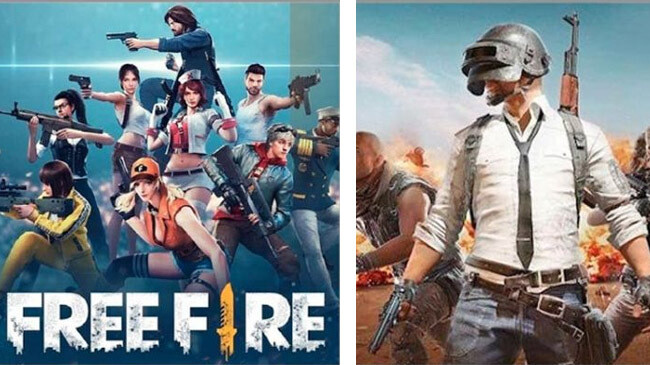 pubg and free fire game