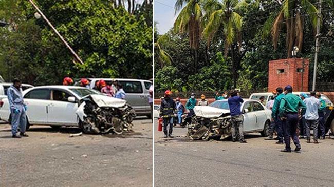 road accident in front of pm office