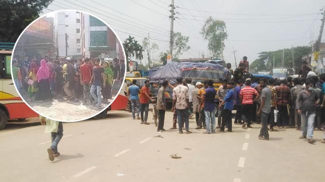 road blockade in ashulia