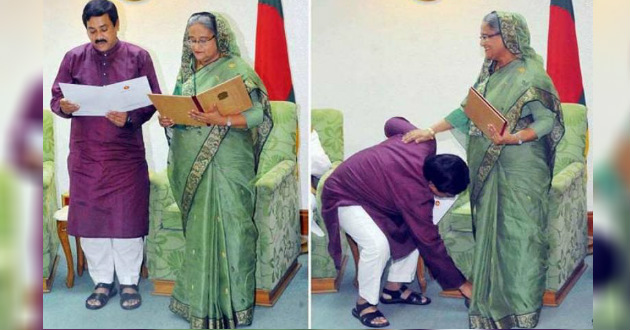 sakku respected hasina touching her feet