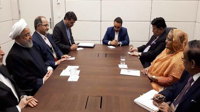 sheikh hasina hasan rouhani meeting
