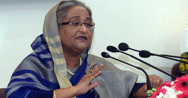 sheikh hasina in a press meet